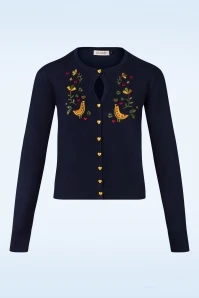 Heritage Scandi Birdi Cardigan In Navy