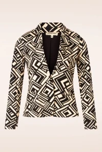 Fay Blazer In Black And Beige