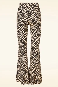 Fay Geometric Flare Pants In Black And Beige 4 Fay Geometric Flare Pants In Black And Beige - Image 2
