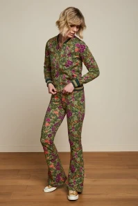 King Louie Bellevue Flared Pants In Olive Green