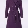 Cally Belted Coat In Purple