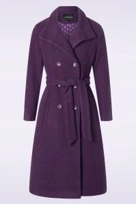 Cally Belted Coat In Purple