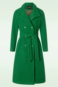 Cally Belted Coat In Green
