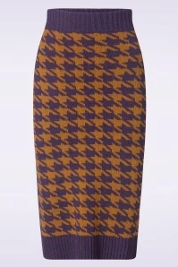 Holly Houndstooth Skirt In Caramel