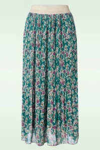 Macchia Plisse Skirt In Garda Petrol