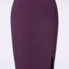 Eleonora Pencil Skirt In Aubergine -Past Perfect Style 245210 Vintage Chic 48216 Skirt Pencil Aubergine Purple 08142023 403W category