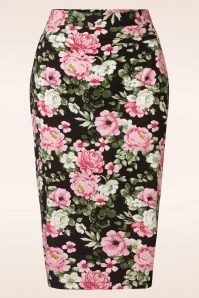 Pink Bloom Pencil Skirt In Pink