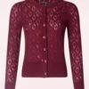 King Louie Puff Borgo Cardigan In Cabernet Red