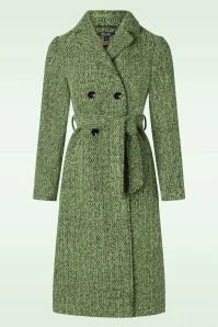 King Louie Robin Boucle Coat In Jade Green