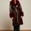 King Louie Peyton Outshine Coat In Burgundy Red -Past Perfect Style 245608 King Louie 46908 Coat Peyton Outshine Bordeaux Red 020L category