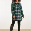 Klara Coat In Purple And Green -Past Perfect Style 245632 Smashed Lemon 47800 Coat Long Blue Green Lila 021L category