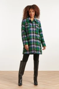 Klara Coat In Purple And Green