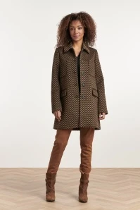 Penny Coat In Black And Brown