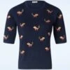 Scandi Fox Jumper In Navy -Past Perfect Style 245793 Banned 47332 Top Fox Blue Navy 08162023 402W category