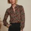 King Louie Maisie Meadow Blouse In Black -Past Perfect Style 245982 King Louie 46997 Blouse Maisie Meadow Black Flowers 020LW category