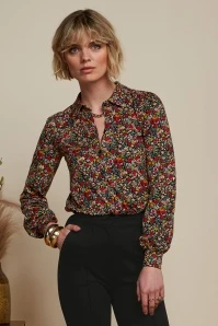 King Louie Maisie Meadow Blouse In Black