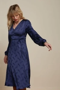 King Louie Lelia Rouge Midi Dress In Ink Blue