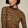 King Louie Betsy Patchouli Rollneck Top In Olive Green -Past Perfect Style 246029 King Louie 46938 Top Rollneck Betsy Patchouli Olive Green 020L copy category