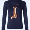 Vixen Fox Watching Firefly Sweater In Navy -Past Perfect Style 246093 Vixen 47950 Sweater Fox Watching Fireflys Knit Navy 230526 403W category