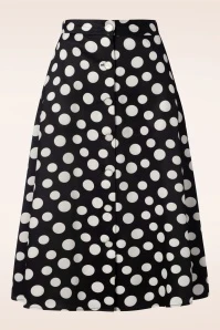 Vixen Paige Polkadot Skirt In Black