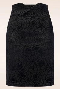 Vixen Floral Web Flocked Pencil Skirt In Black