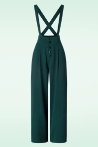 Vixen Sofia Suspender Trousers In Green