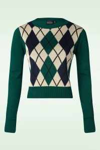 Vixen Argyl Sweater In Multi