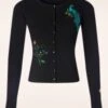 Vixen Peacock Floral Embroidered Cardigan In Black