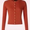 Vixen Chloe Cableknit Cardigan In Orange -Past Perfect Style 246226 Vixen 47898 Cardigan Cableknit Round Neck Orange 230605 00405W category