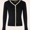 Vixen Reagan Ruffle Trims Cardigan In Black