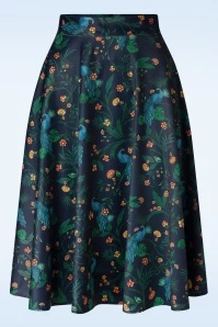 Vixen Peacock Swing Skirt In Blue