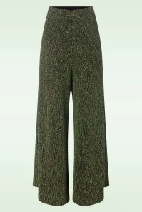 Traffic People Disco Palazzo Trousers In Green