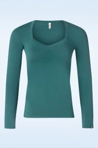 Blutsgeschwister Glowing Heart Top In Designed Blueish