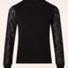 Vixen Lace Sleeve Sweater In Black -Past Perfect Style 246526 Vixen 47948 Jumper Black Lace Floral 230829 003W category