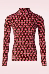 Blutsgeschwister Lonely Lips Turtleneck Top In I Am Posh