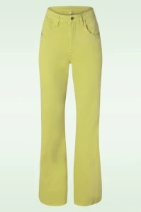 Blutsgeschwister Yes, We Flare Trousers In Budgie Yellow