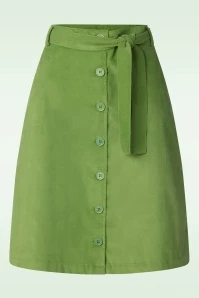 Agnetha Corduroy Skirt In Lime