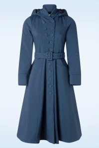 Topvintage Exclusive ~ Linette Gia Water Repellent Winter Coat In Blue