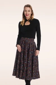 Kitty Cat Swing Skirt In Black