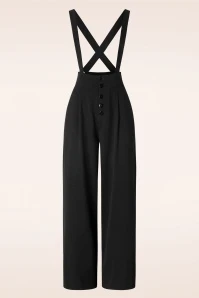 Vixen Sofia Suspender Trousers In Black