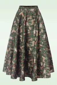 Woodland Creature Swing Skirt In Green