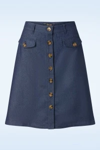 King Louie Caroll Hennite Skirt In Blue