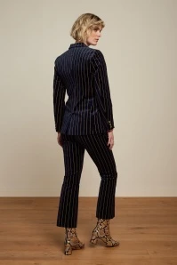 King Louie Jenny Pinstripe Pants In Midnight Blue 6 King Louie Jenny Pinstripe Pants In Midnight Blue - Image 4