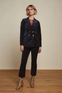 King Louie Jenny Pinstripe Pants In Midnight Blue 3 King Louie Jenny Pinstripe Pants In Midnight Blue