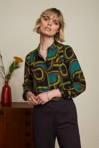 King Louie Carina Zappa Blouse In Black