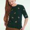 Sweet Deer Jumper In Green -Past Perfect Style 247320 Banned 47463 Jumper Sweet Deer Green 020M category