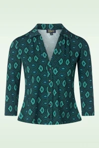 Anna Interwoven Blouse In Aqua