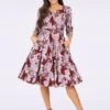 Olivia Swing Dress In Purple -Past Perfect Style 247436 Heart and Roses 48167 Dress Swing Flowers Pink 020LW category