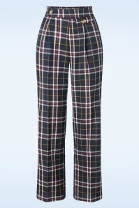 Tara Tartan Trousers In Navy