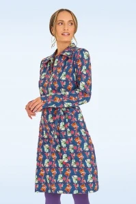 Betsy Kitty Cat Dress In Blue